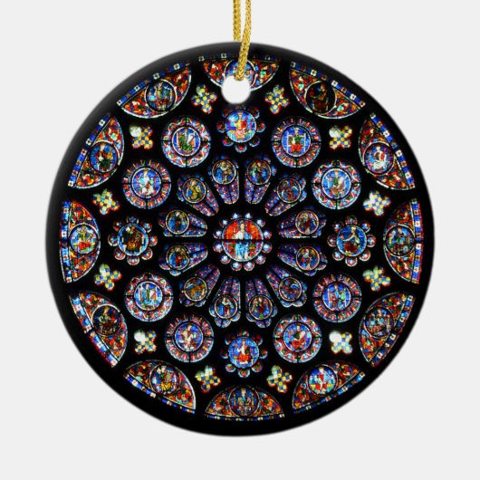 Venster Roos Chartres Keramisch Ornament (Voorkant)