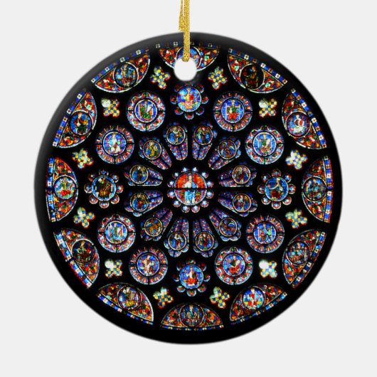 Venster Roos Chartres Keramisch Ornament (Achterkant)