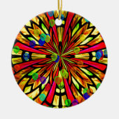 Venster roos keramisch ornament (Voorkant)