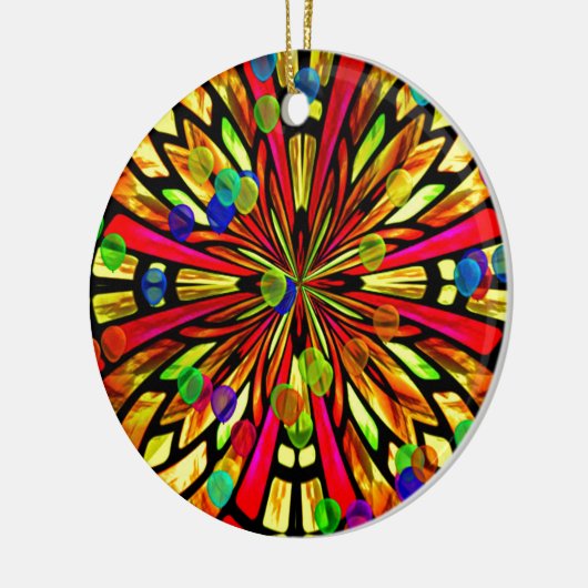 Venster roos keramisch ornament (Links)