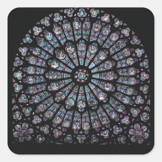 Venster roos Noord-transept Vierkante Sticker (Voorkant)