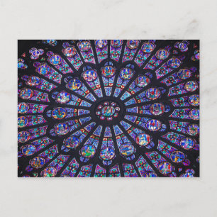 Venster Roos Notre Dame Briefkaart