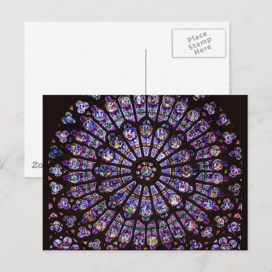 Venster Roos Notre Dame Cathedral Parijs Briefkaart (Voorkant / Achterkant)