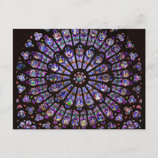Venster Roos Notre Dame Cathedral Parijs Briefkaart