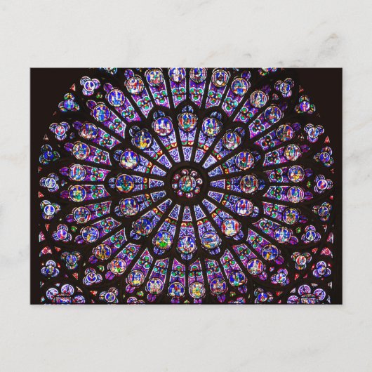 Venster Roos Notre Dame Cathedral Parijs Briefkaart (Voorkant)