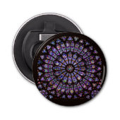 Venster Roos Notre Dame Cathedral Parijs Button Flesopener (Voorkant)