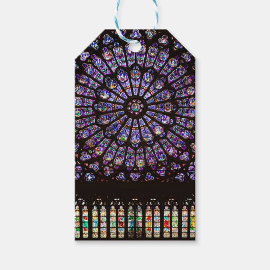 Venster Roos Notre Dame Cathedral Parijs Cadeaulabel (Voorkant)