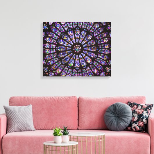 Venster Roos Notre Dame Cathedral Parijs Canvas Afdruk (Insitu (Woonkamer))