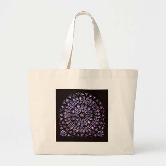 Venster Roos Notre Dame Cathedral Parijs Grote Tote Bag (Voorkant)
