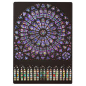 Venster Roos Notre Dame Cathedral Parijs Klembord (Achterkant)