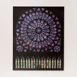 Venster Roos Notre Dame Cathedral Parijs Legpuzzel