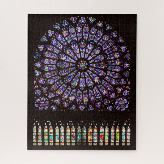 Venster Roos Notre Dame Cathedral Parijs Legpuzzel (Verticaal)