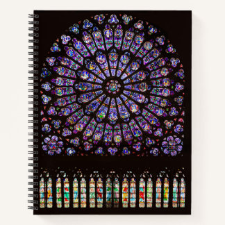 Venster Roos Notre Dame Cathedral Parijs Notitieboek