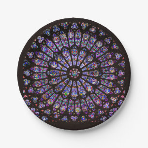 Venster Roos Notre Dame Cathedral Parijs Papieren Bordje