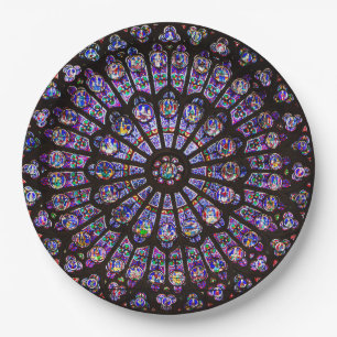 Venster Roos Notre Dame Cathedral Parijs Papieren Bordje