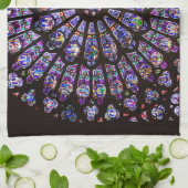 Venster Roos Notre Dame Cathedral Parijs Theedoek (Gevouwen)