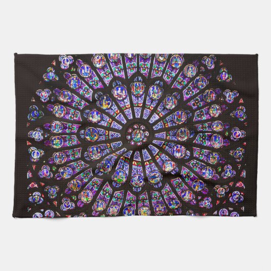 Venster Roos Notre Dame Cathedral Parijs Theedoek (Horizontaal)