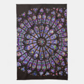 Venster Roos Notre Dame Cathedral Parijs Theedoek (Verticaal)
