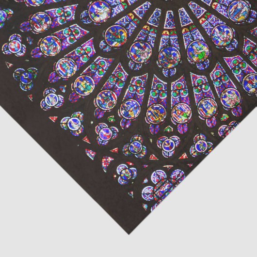 Venster Roos Notre Dame Cathedral Parijs Tissuepapier (Detail)