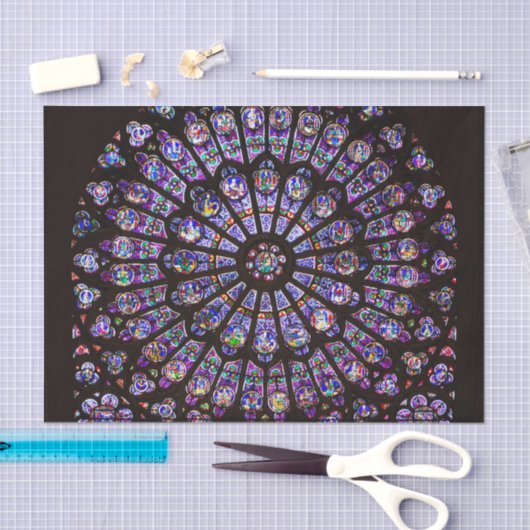 Venster Roos Notre Dame Cathedral Parijs Tissuepapier (Craft)