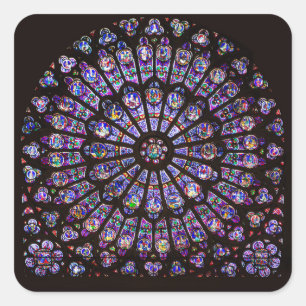 Venster Roos Notre Dame Cathedral Parijs Vierkante Sticker