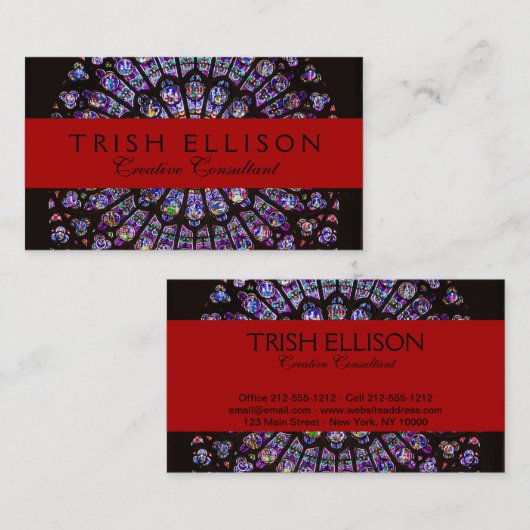 Venster Roos Notre Dame Cathedral Parijs Visitekaartje (Voorkant / Achterkant)