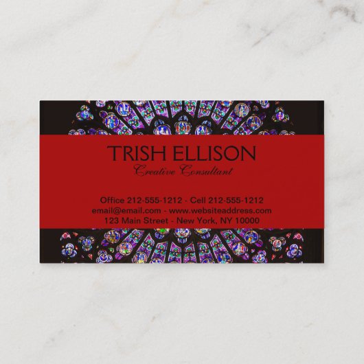 Venster Roos Notre Dame Cathedral Parijs Visitekaartje (Achterkant)