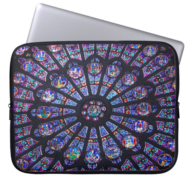 Venster Roos Notre Dame Electronics Bag Laptop Sleeve (Voorkant)