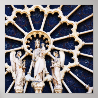 Venster Roos Notre Dame Poster