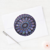Venster Roos Notre Dame Ronde Sticker (Envelop)