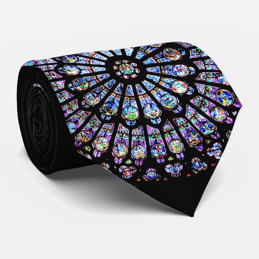 Venster Roos Notre Dame Stropdas (Opgerold)