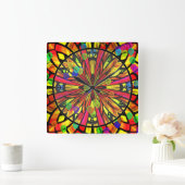 Venster roos vierkante klok (Huis)