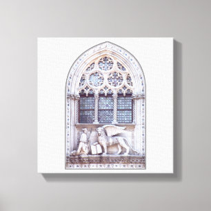 Venster San Marco Winged Lion Canvas Afdruk