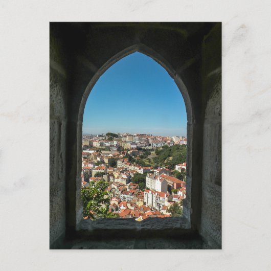 Venster Sao Jorge Castle, Portugal - Briefkaart (Voorkant)