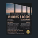 Venster Scène, venster & Deuren Fitter Company Flyer<br><div class="desc">De Scène van het venster,  het Bedrijf van de Fitter van het Venster & van de Deuren Adverteren Flyer door de Opslag van het Visitekaartje.</div>