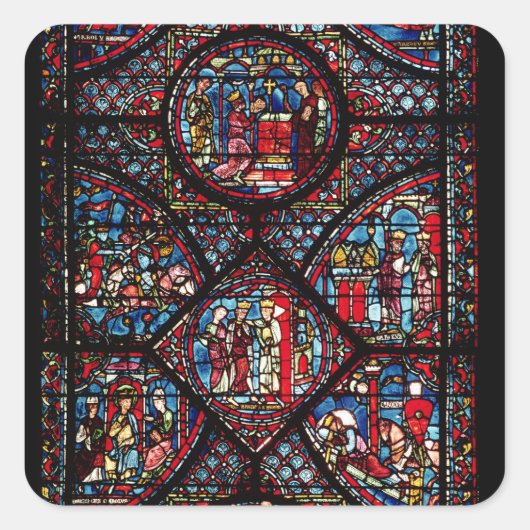 Venster scènes weergeven vierkante sticker (Voorkant)