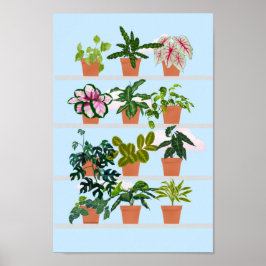 Venster Schuilen met Huis Planten Poster