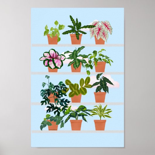 Venster Schuilen met Huis Planten Poster (Voorkant)