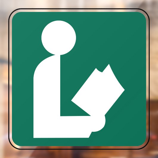 Venster Sluiting bibliotheeksymbool voor wegteken Raamsticker (Vel 2)