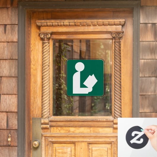 Venster Sluiting bibliotheeksymbool voor wegteken Raamsticker (Huis Deur)