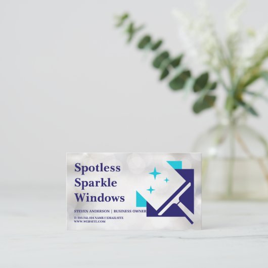 Venster Squeegee Sparkle Clean Visitekaartje (Staand voorkant)