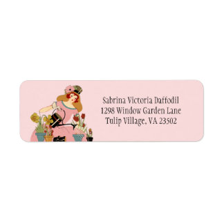 Venster Tuin in Roze Etiket