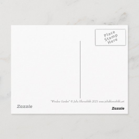 Venster Tuingboomgaard bloemen Kunstschilderijen Briefkaart (Achterkant)