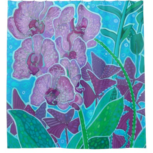 Venster Tuingboomgaard bloemen Kunstschilderijen Douchegordijn (Voorkant)