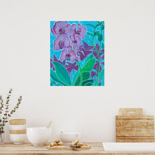 Venster Tuingboomgaard bloemen Kunstschilderijen Poster (Keuken)