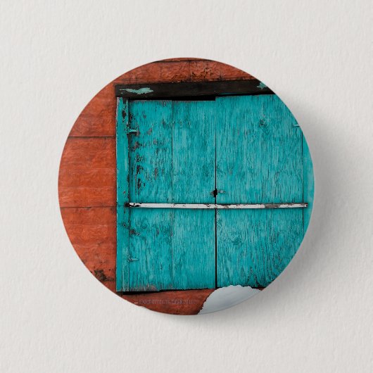 Venster Turquoise Ronde Button 5,7 Cm (Voorkant)