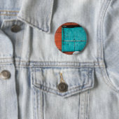Venster Turquoise Ronde Button 5,7 Cm (In situ)