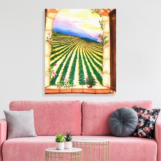 Venster Uitzicht Canvas Afdruk (Insitu (Woonkamer))