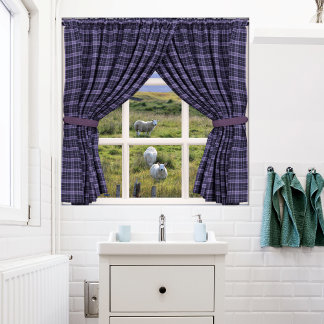 Venster Uitzicht met Schapen en vreedzame omgeving Poster