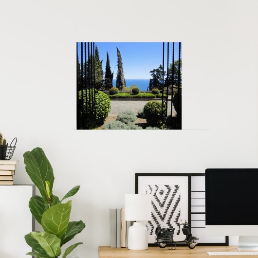 Venster Uitzicht Poster (Thuiskantoor)